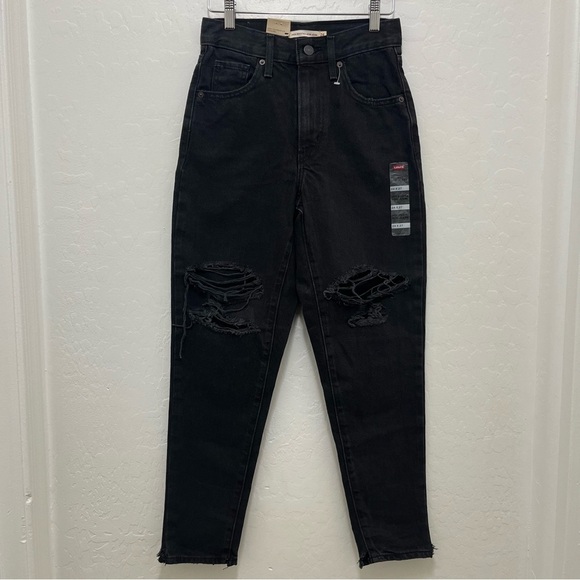 Levi’s High Waisted Mom Jeans Black Size 24 - Picture 1 of 8